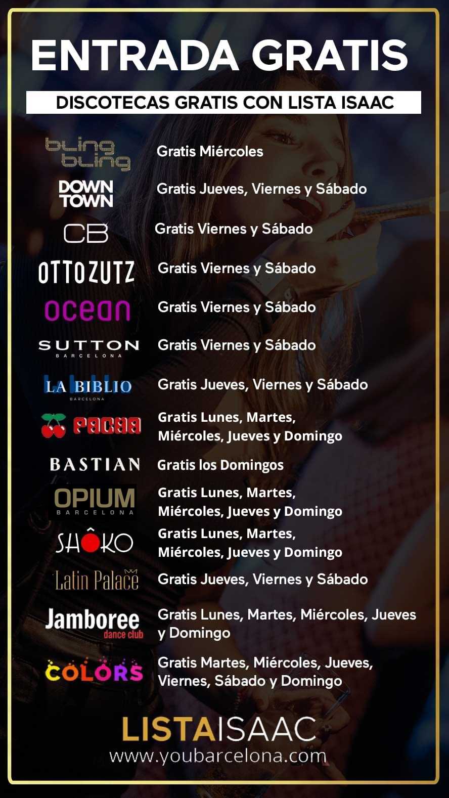 discotecas con entrada gratis