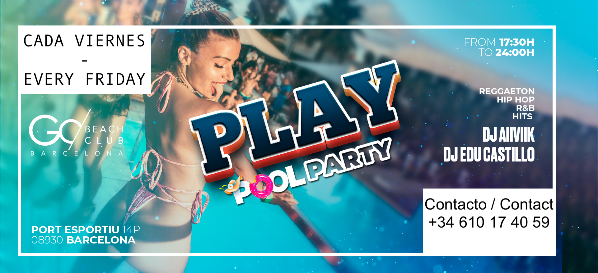 go beach club barcelona pool party viernes