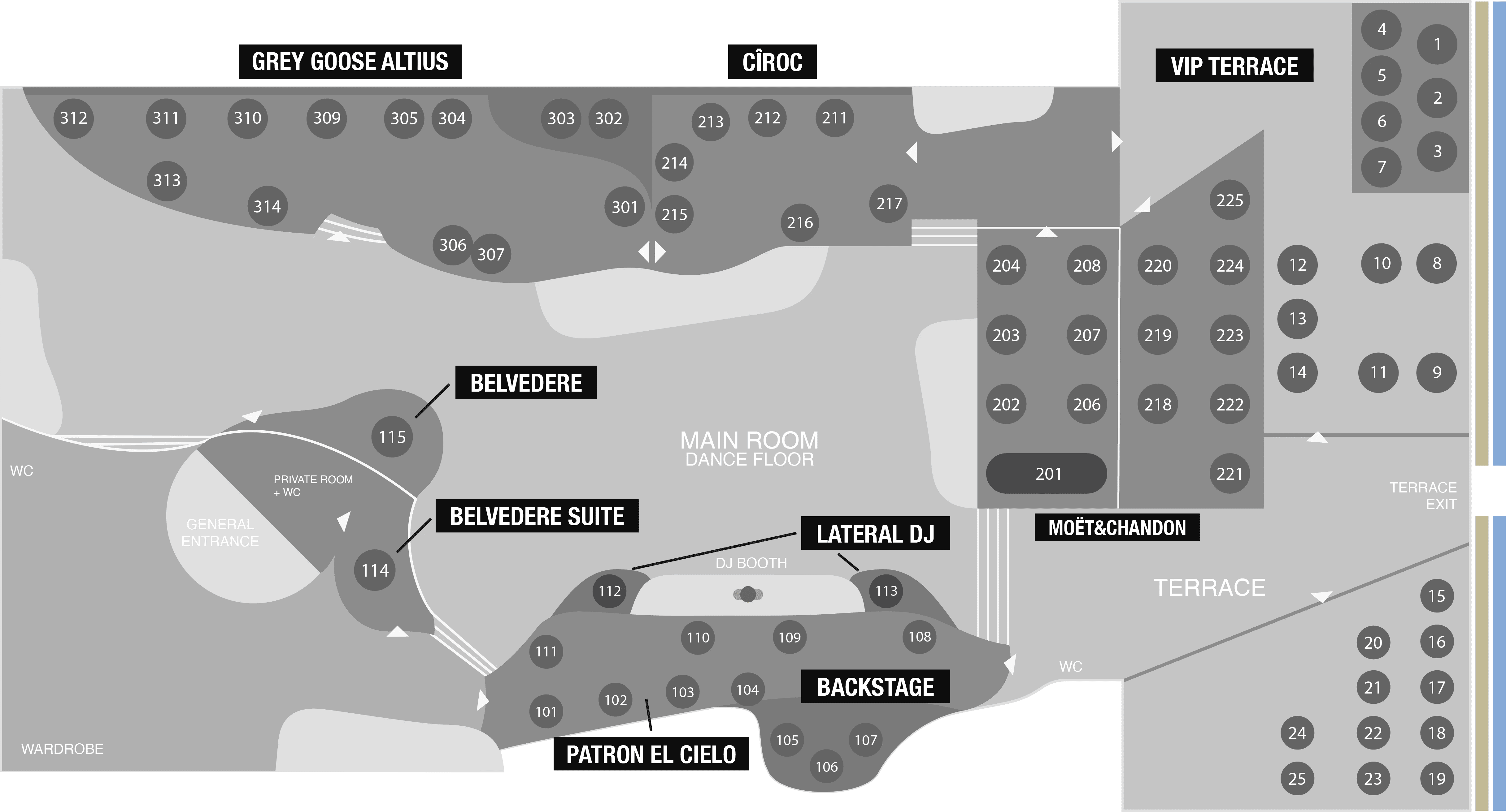 mesas vip ku barcelona