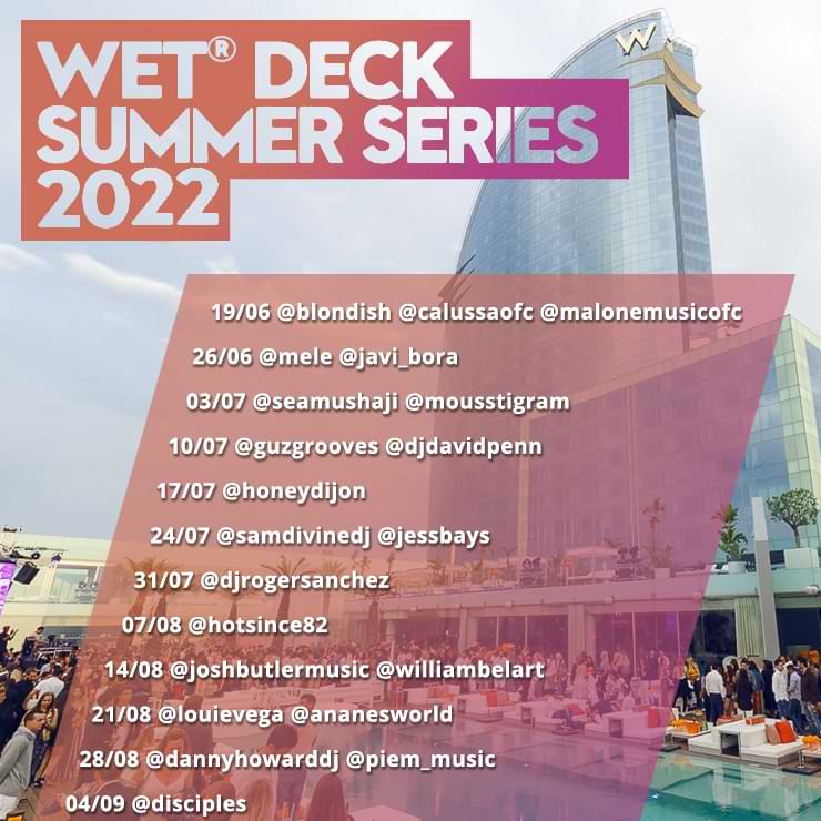 Line Up Hotel W wet deck 2022