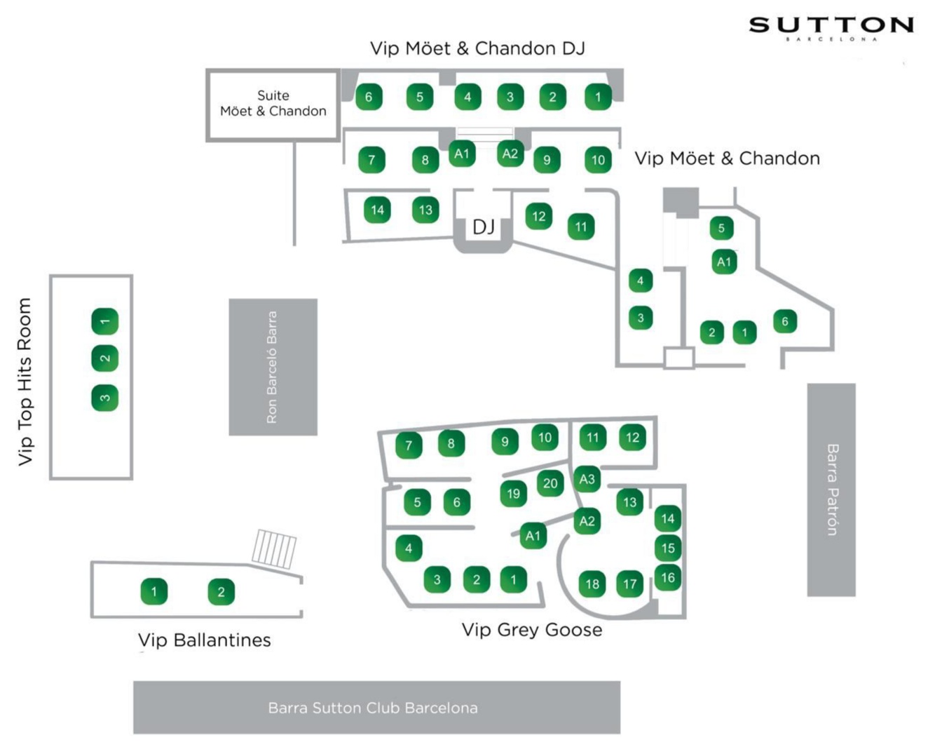 plano de mesas vip sutton barcelona